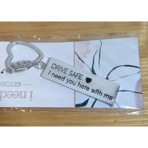 Silver Drive Safe Keychain Heart I Need You Here With Me Stocking Stuffer!